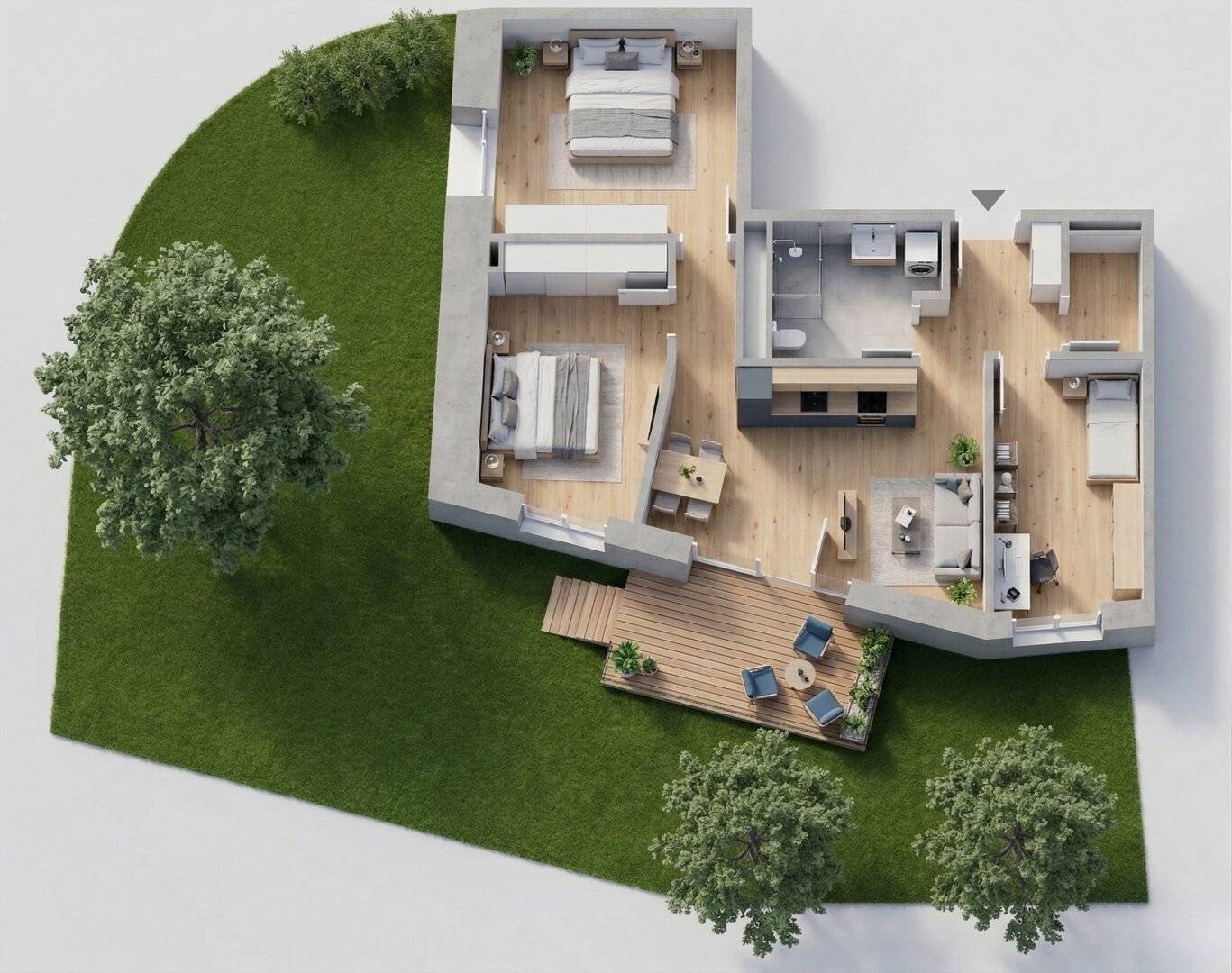 Provisionsfrei: 4-Zimmer Wohnung mit großem Garten & Balkon | ca. 72 m² | Quartier Anna