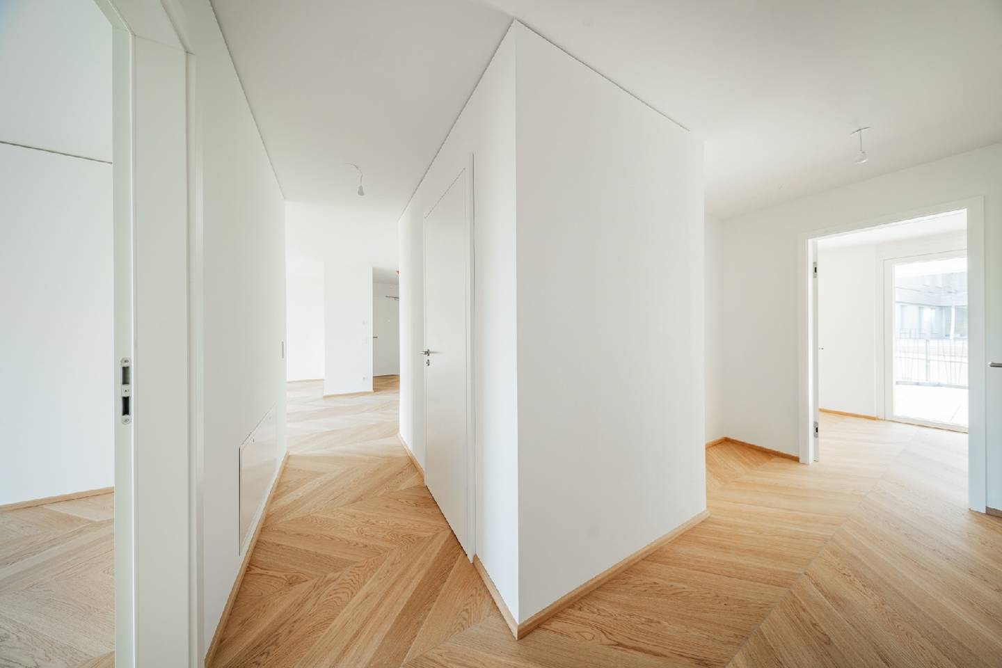 First occupancy new build apartment terrace view
