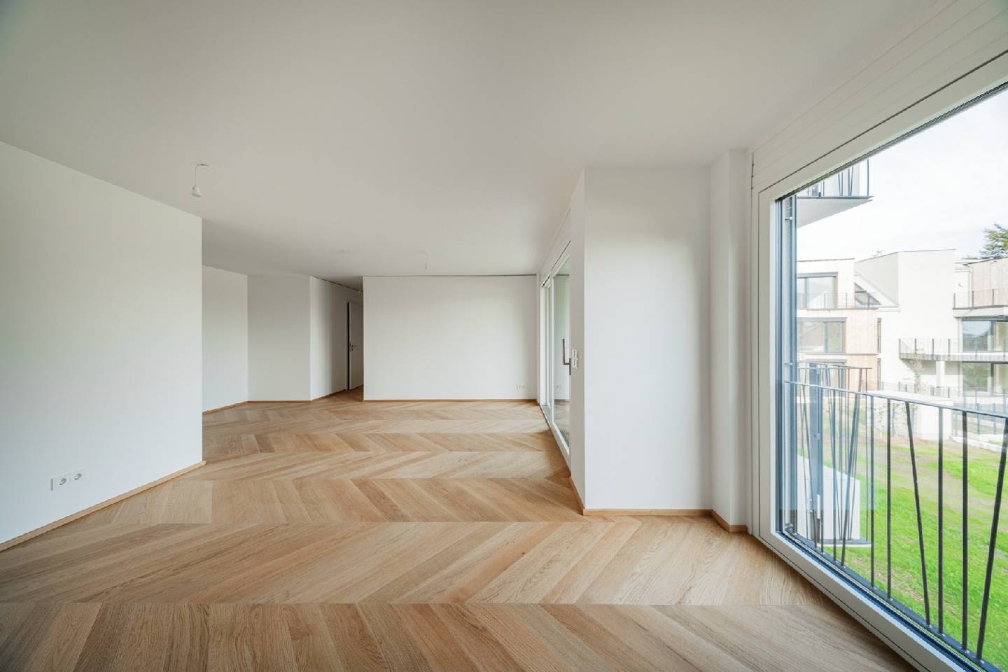 First occupancy new build apartment terrace view