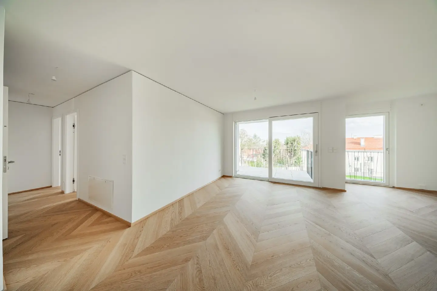 First occupancy new build apartment terrace view