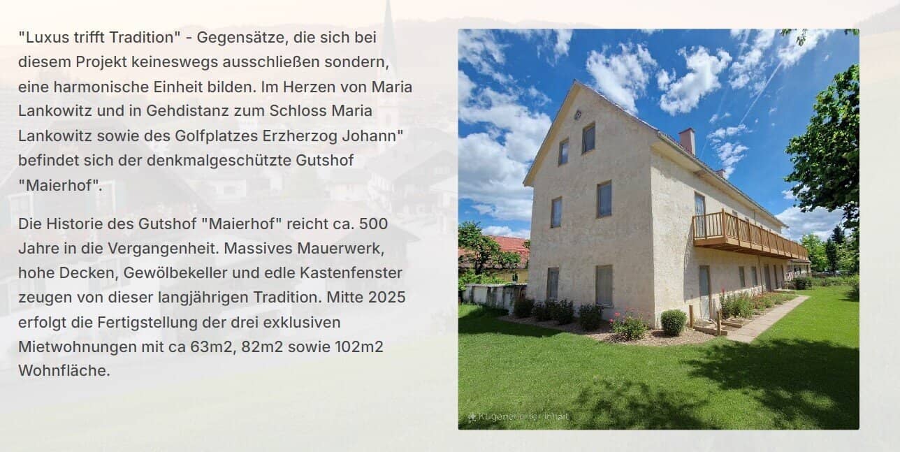 Exklusiv und luxuriös - Residieren im Gutshof Maierhof (bis zu 2 Monate "mietfrei" für Schnellentschlossene!)