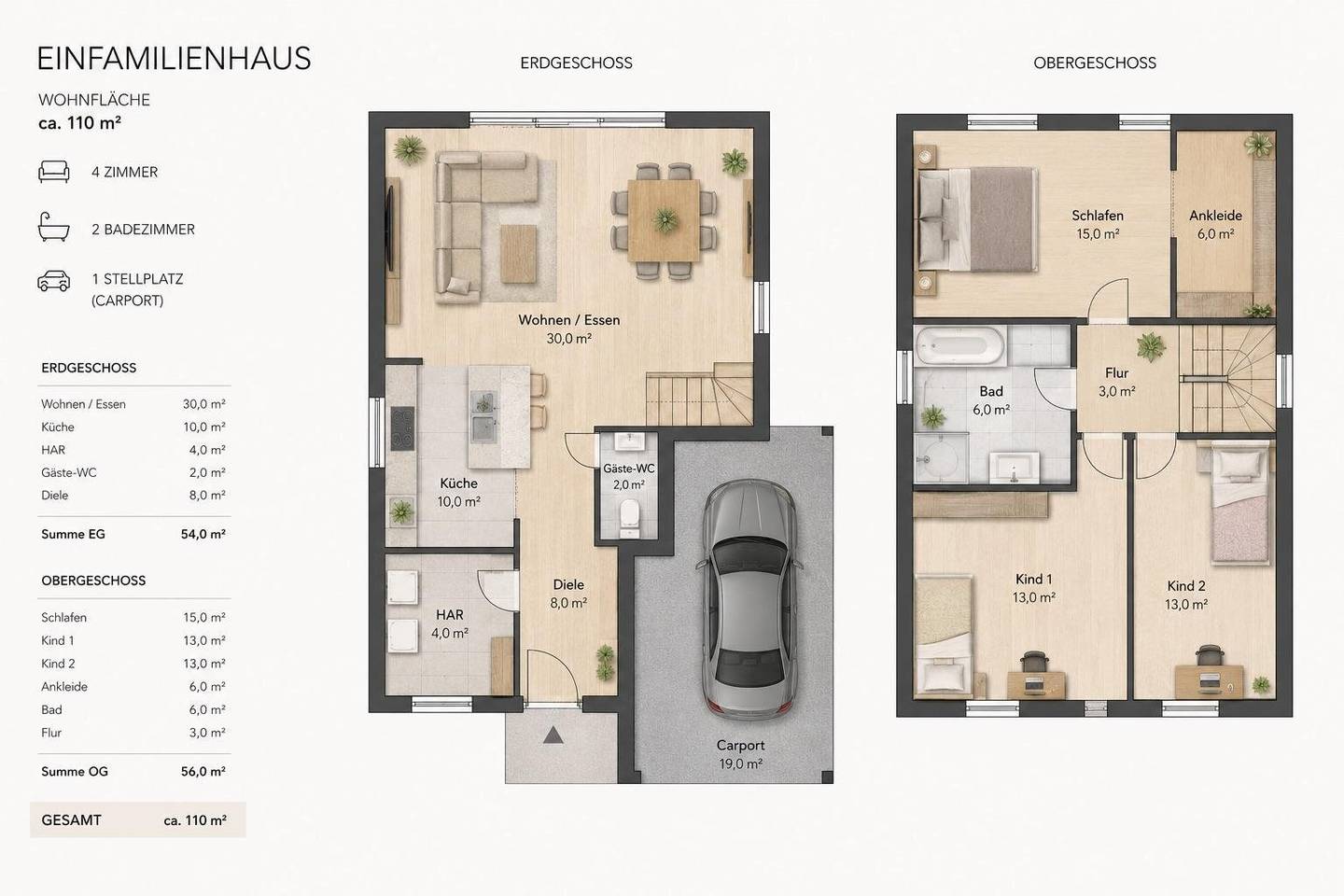 Wohnen in 2230 Gänserndorf Süd- Einfamilienhaus zu Verkaufen *BELAGSFERTIG* HAUSBAU + GRUND IM PREIS *NEUBAUPROJEKT*