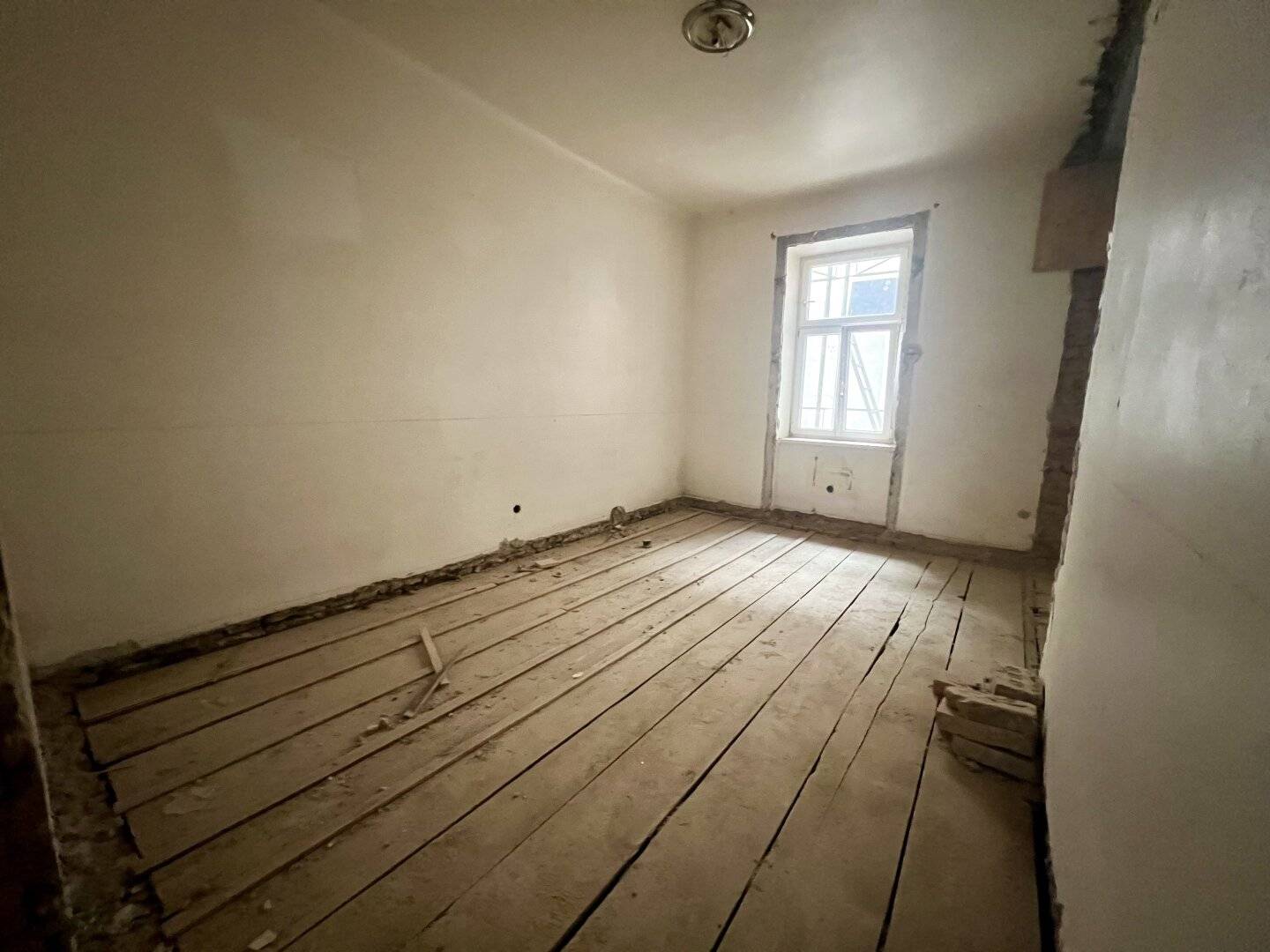 große Wohnung (entkernt) mit Lift und 6 getrennt begehbaren Zimmern oder 3 kleine Wohnungen - mit Möglichkeit eines Balkonzubaus!