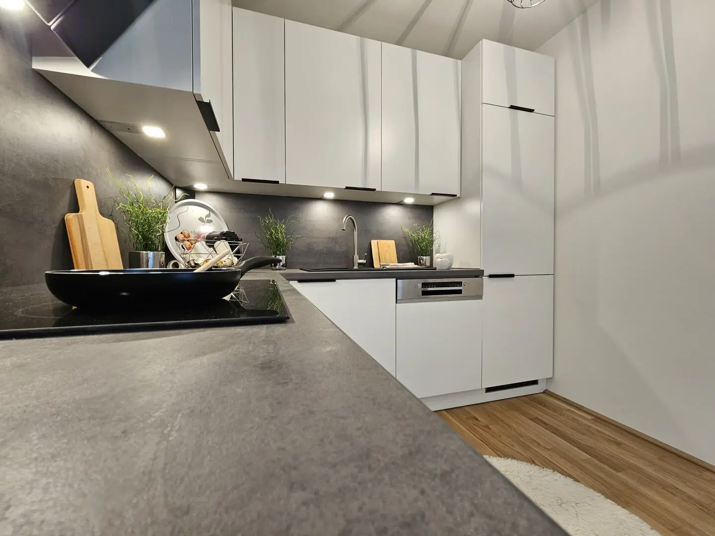 feine 2-Zimmer Mietwohnung NEUBAU, Tischlerküche, Balkon (West)