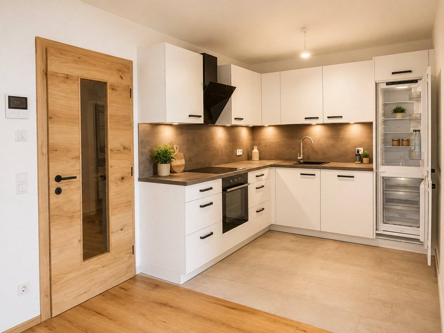 Edle 2-Zimmer Mietwohnung NEUBAU, Tischlerküche, Balkon (West)
