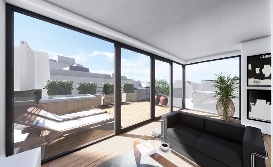 Baubewilligter Rohdachboden für 3 Terrassenwohnungen
