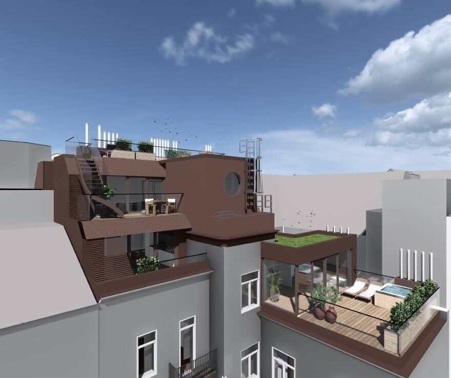Baubewilligter Rohdachboden für 3 Terrassenwohnungen