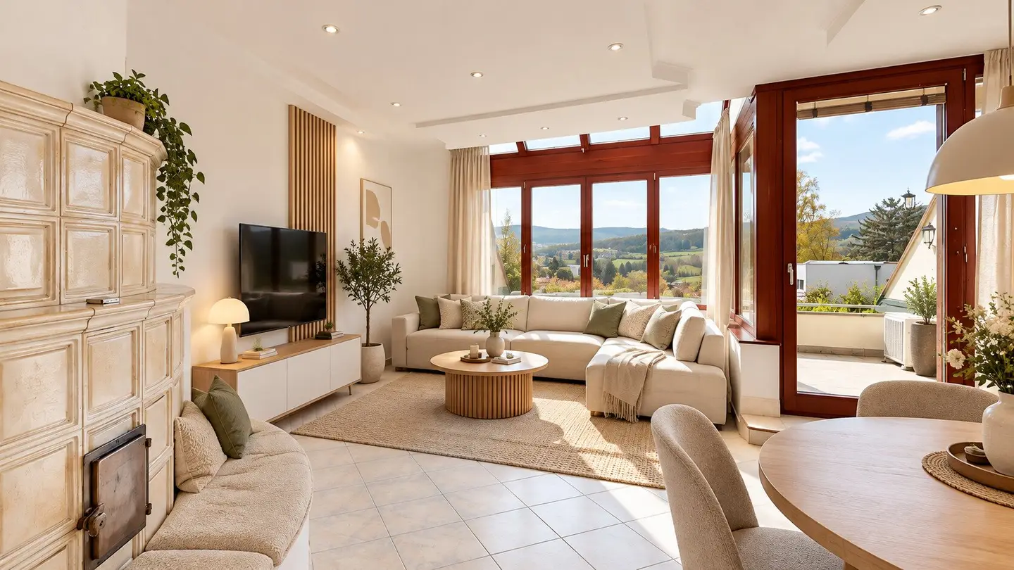 Fernblick & Südterrasse | Helle 3-Zimmer-Wohnung mit Stellplatz in Gablitz