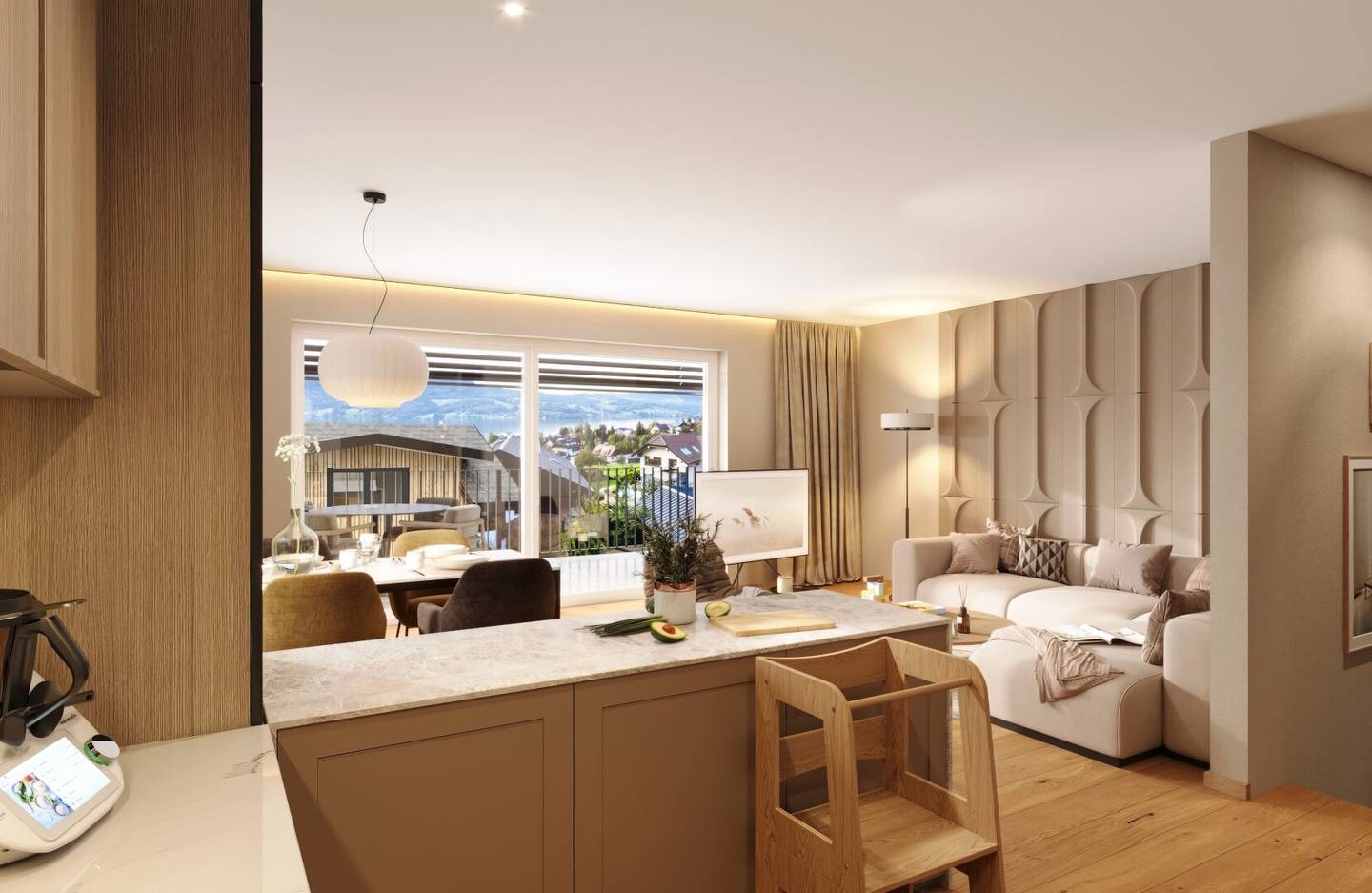 FAMILIENPARADIES MIT STIL: LICHTDURCHFLUTETE MAISONETTE MIT GARTEN UND SEEBLICK