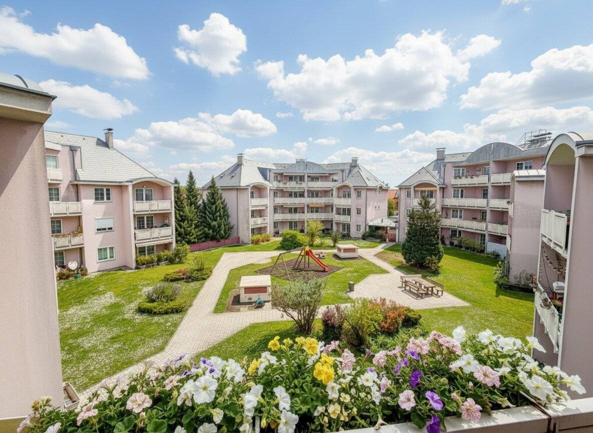 Attraktive, lichtdurchflutete Eigentumswohnung in perfekter Lage mit großer Loggia und Tiefgaragenplatz in Wr. Neustadt