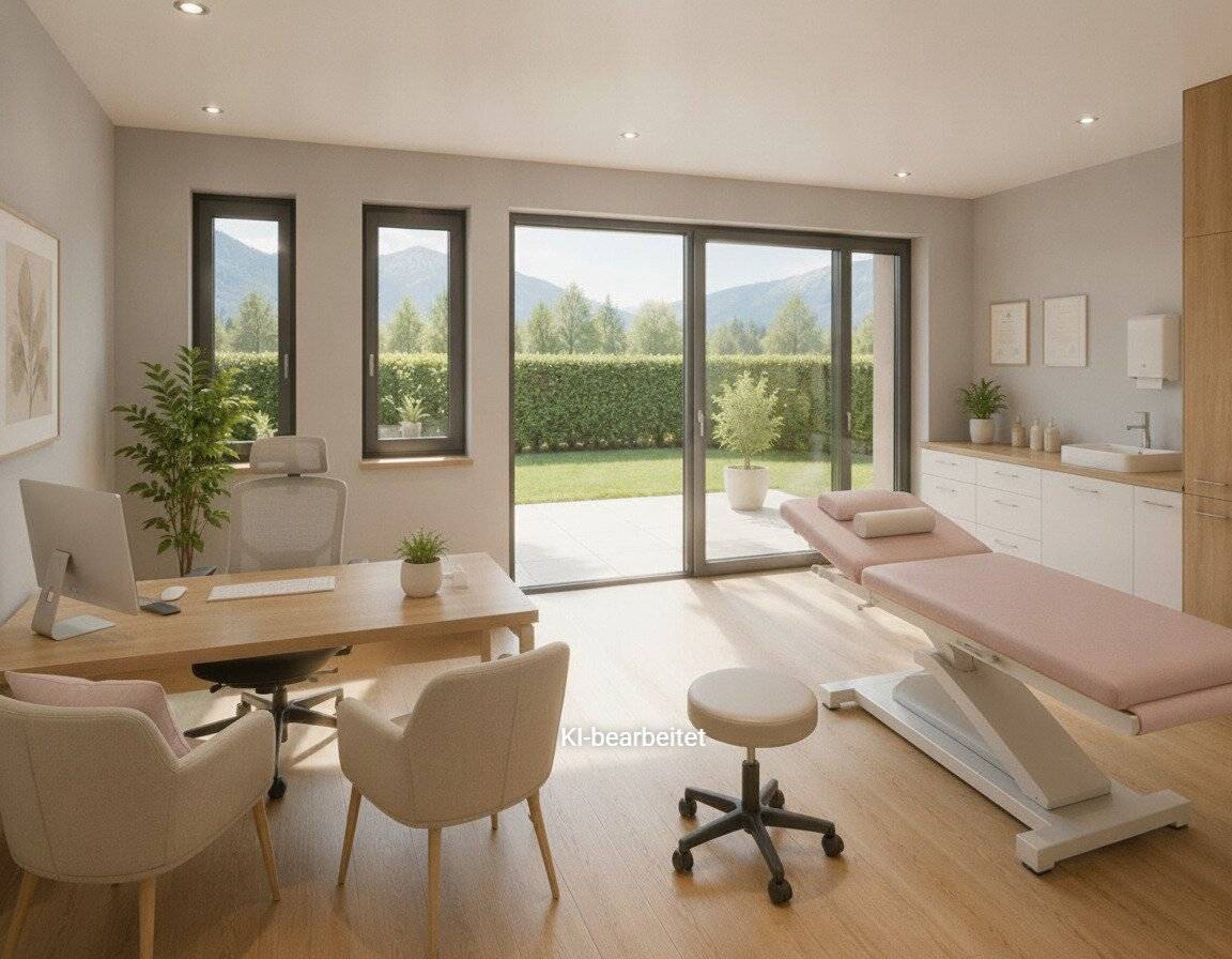 Business trifft Bergpanorama - Arbeiten, behandeln und investieren