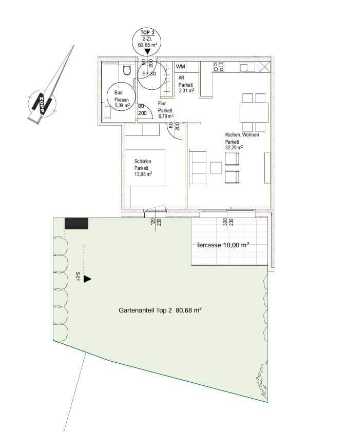 NEUBAUPROJEKT: PRÖLLHOFSTRASSE | OBERALM - 2 Zimmer Gartenwohnung - PROVISIONSFREI!