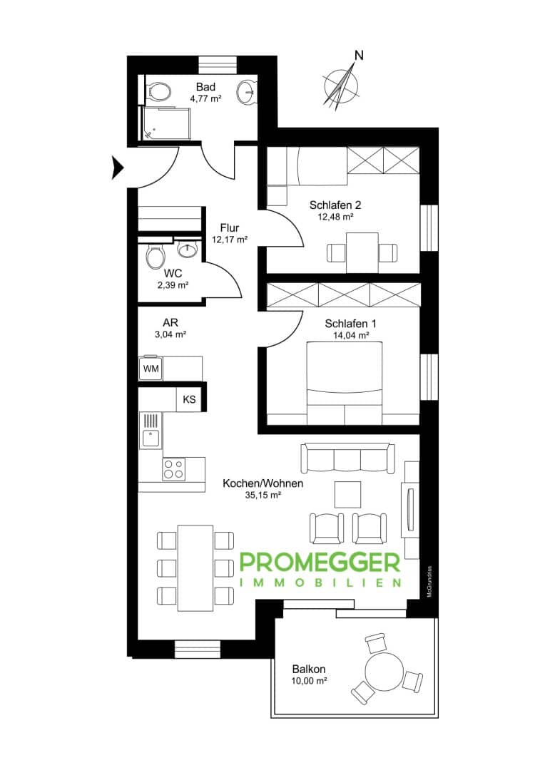 NEUBAUPROJEKT: PRÖLLHOFSTRASSE | OBERALM - 3 Zimmer Balkonwohnung - Provisionsfrei!