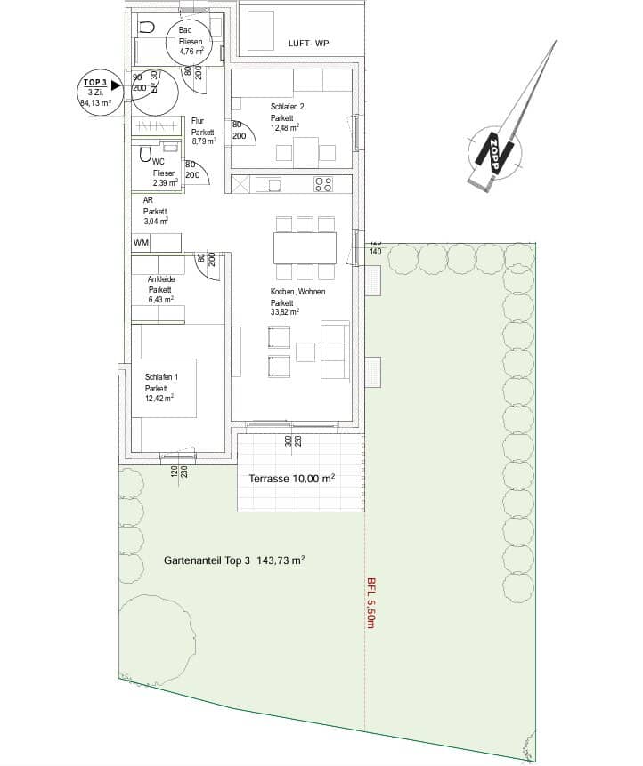 NEUBAUPROJEKT: PRÖLLHOFSTRASSE | OBERALM - 3 Zimmer Gartenwohnung - PROVISIONSFREI!