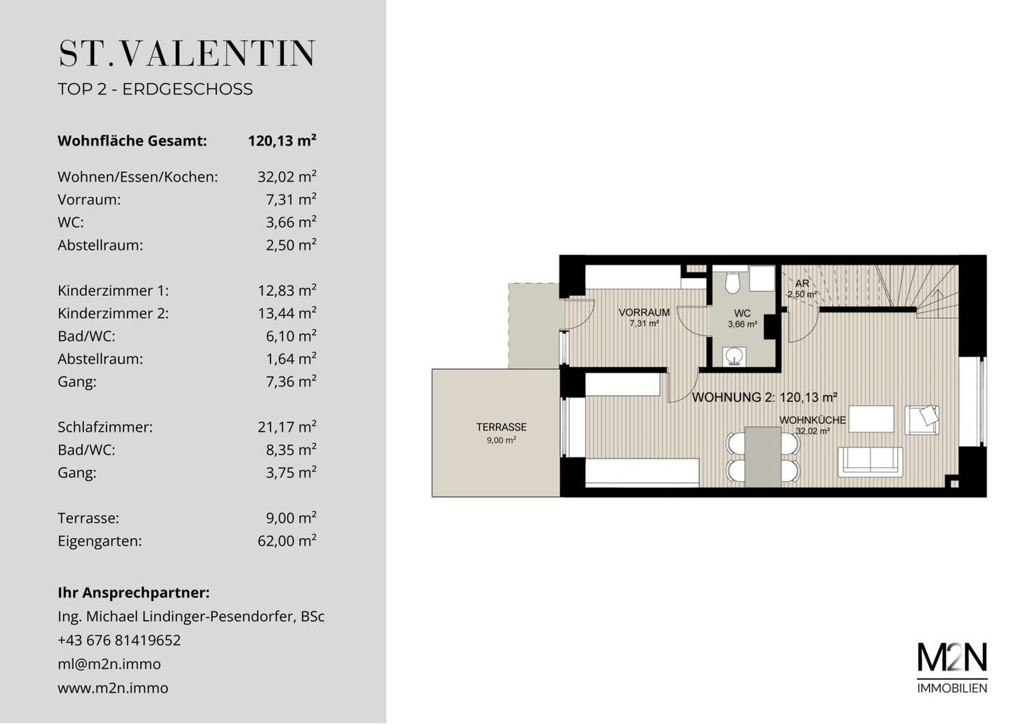 Modernes Familien-Stadthaus mit Garten im Zentrum von St. Valentin | 4-Zimmer