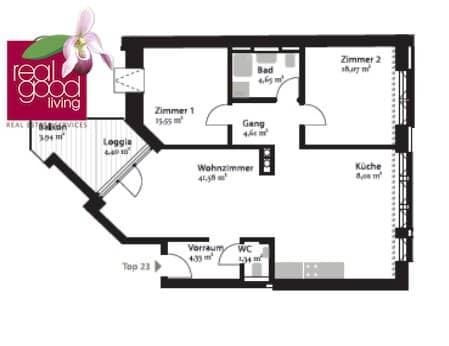 Neubau-Apartment mit Balkon in repräsentativen Gründerzeithaus