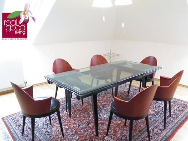 Gediegene, komplett möblierte 3-Zimmerwohnung mit einer ca. 60 m² großen Dachterrasse in schöner zentraler Lage des 4. Bezirks, unweit des 5. und des 1. Bezirks