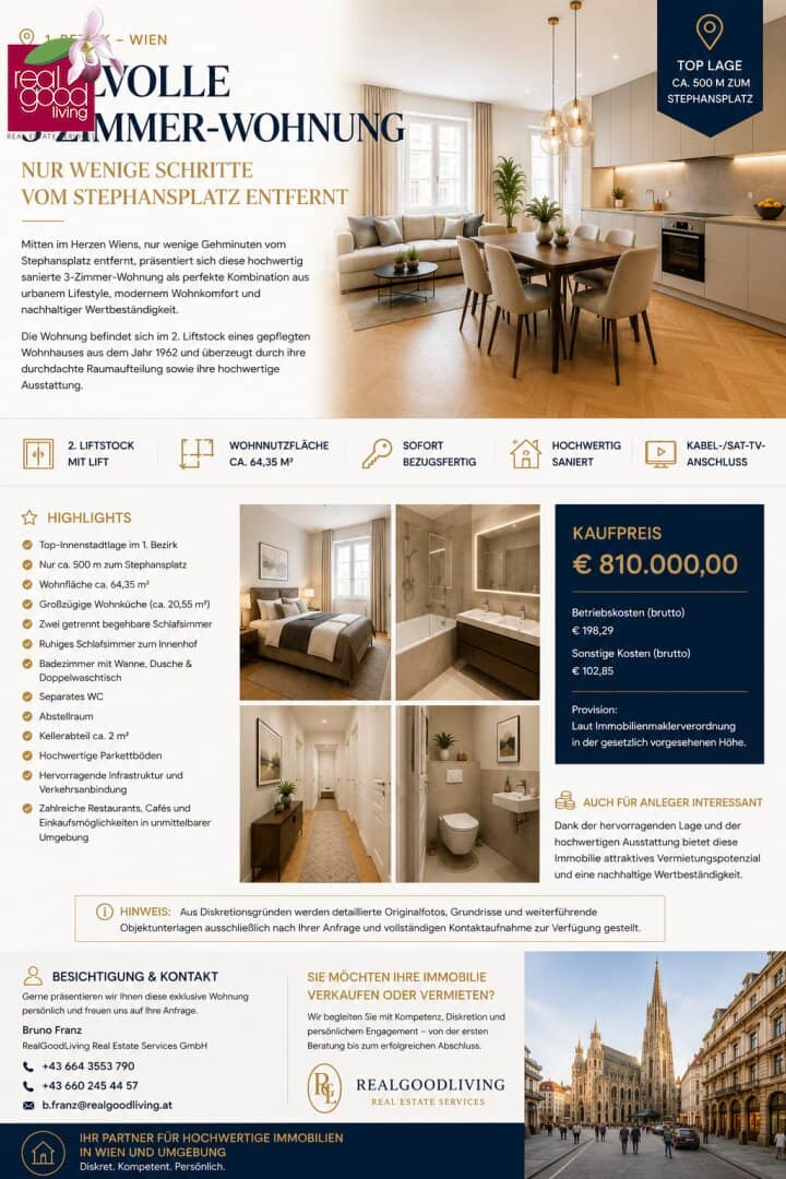 Stilvolle 3-Zimmer-Wohnung in Top-Innenstadtlage – Jetzt zum reduzierten Kaufpreis!