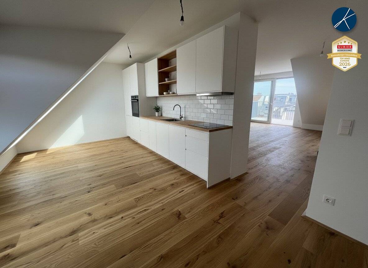 Küche, Parkett, 26 m² - Beispielhafte Küchenausstattung - wird vom Vermieter gestellt
