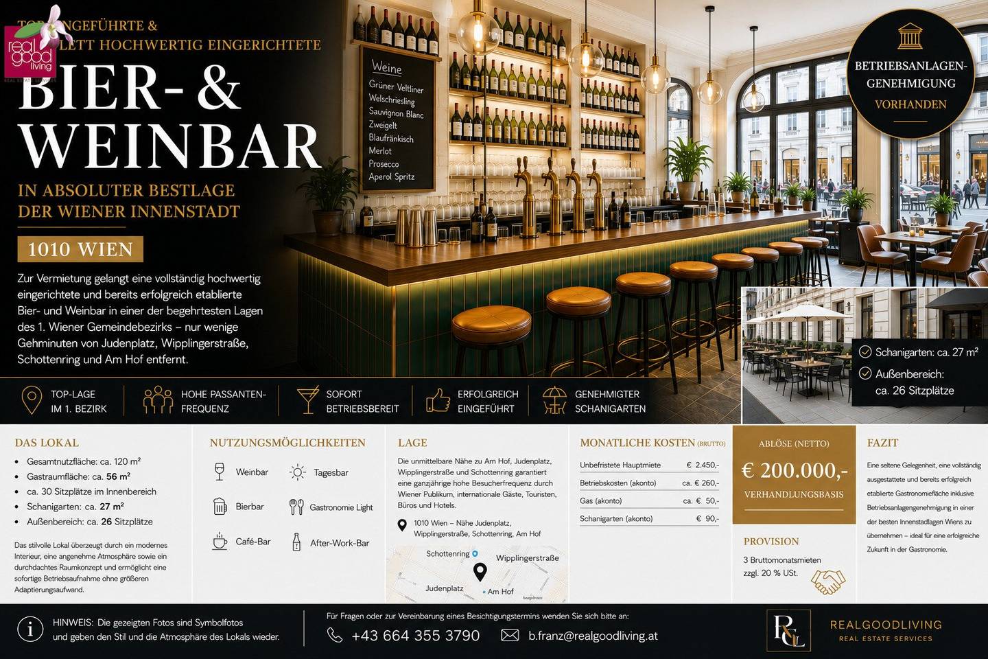Exklusive Bier- & Weinbar in Toplage der Wiener Innenstadt – 1010 Wien