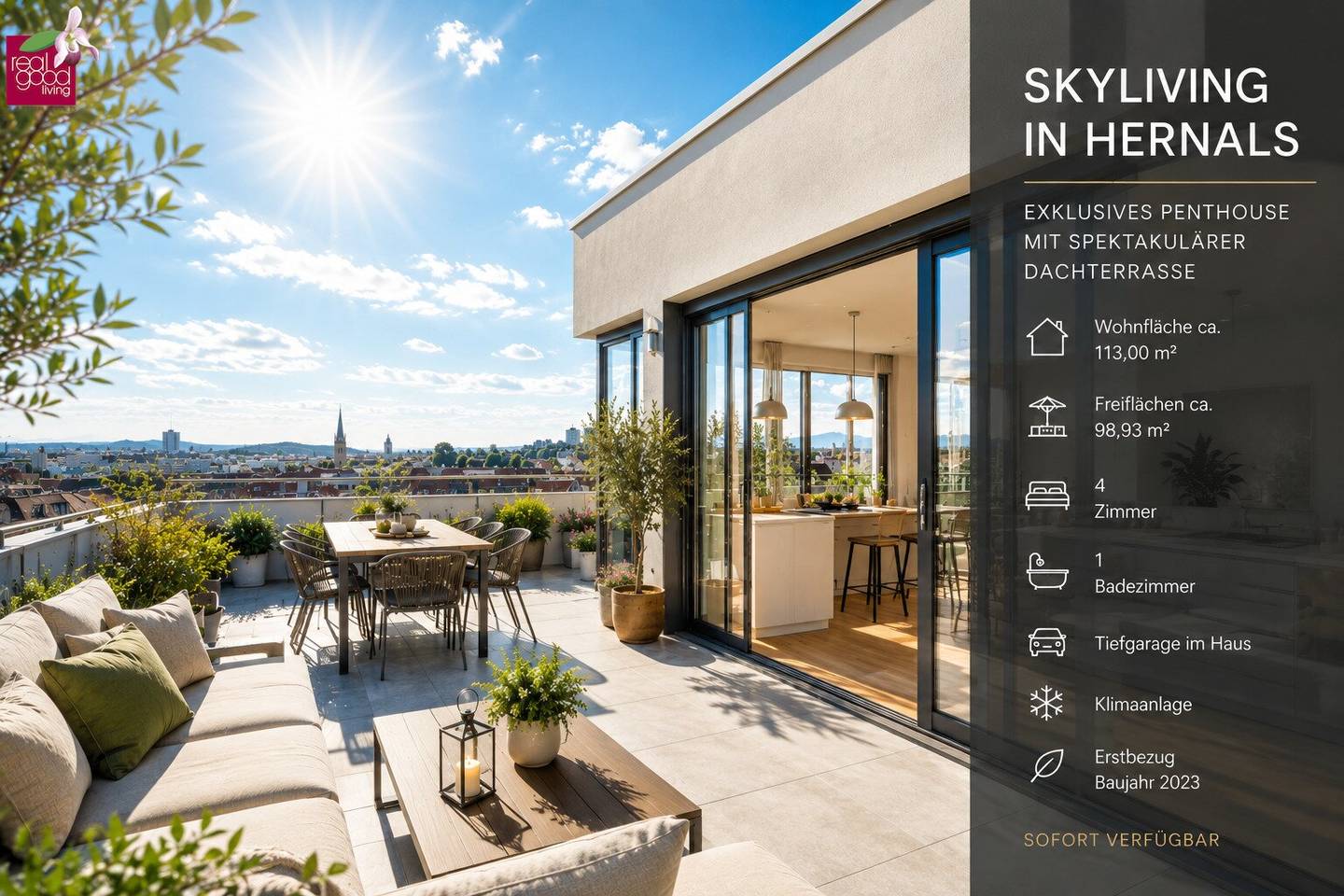 EXKLUSIVES PENTHOUSE MIT DACHTERRASSE & PANORAMABLICK + ERSTBEZUG IN HERNALS Wohnen über den Dächern Wiens