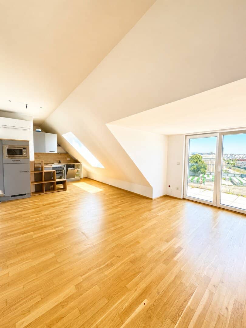 Exklusiver 3-Zimmer Dachgeschoss-Neubau mit zwei Terrassen in Bestlage nahe Kagraner Platz