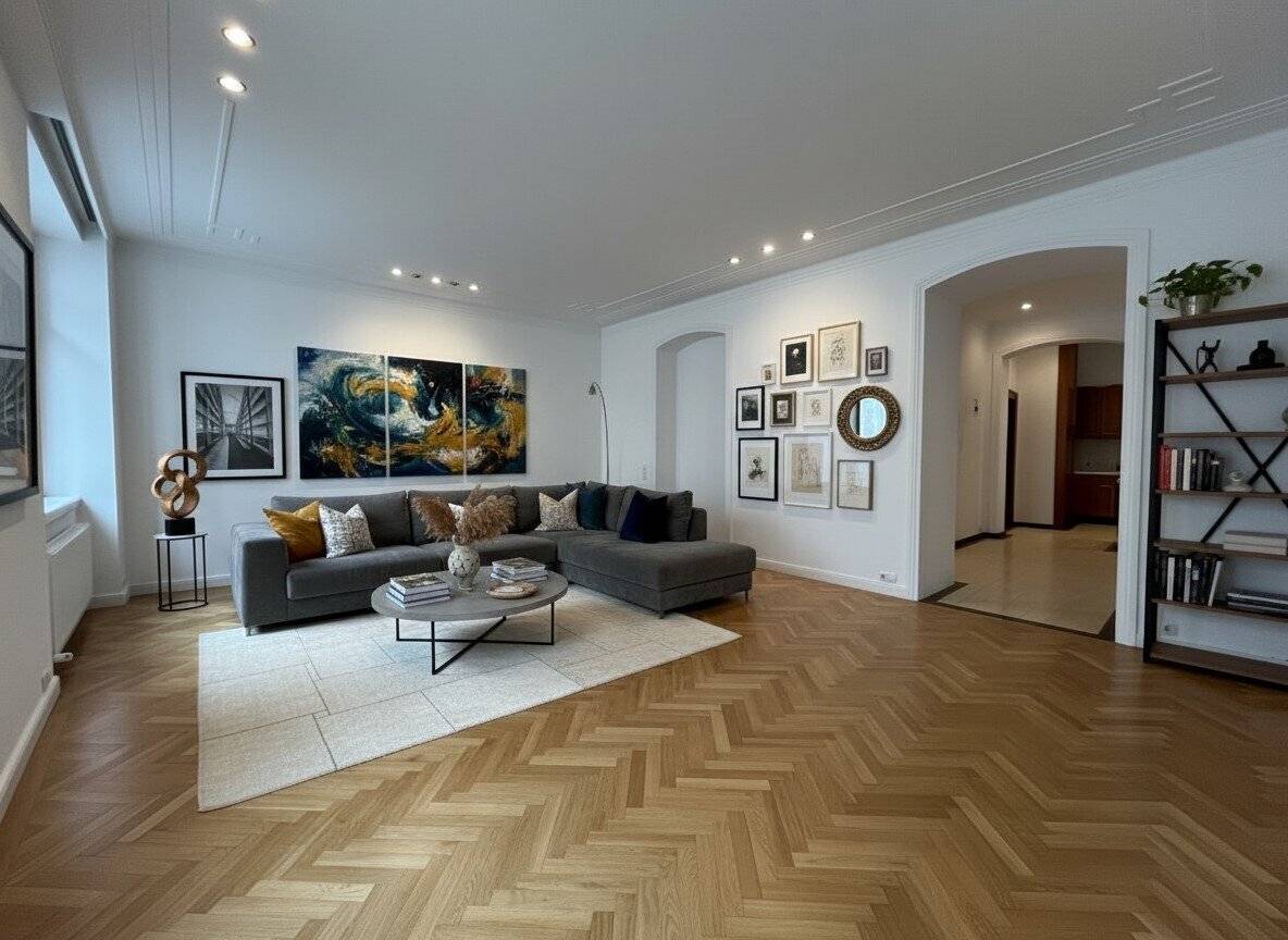 LAURENZERBERG: EXKLUSIVE 4 ZIMMER-WOHNUNG (STILALTBAU) MIT MARMORBAD/SAUNA UND TERRASSE IM INNENHOF