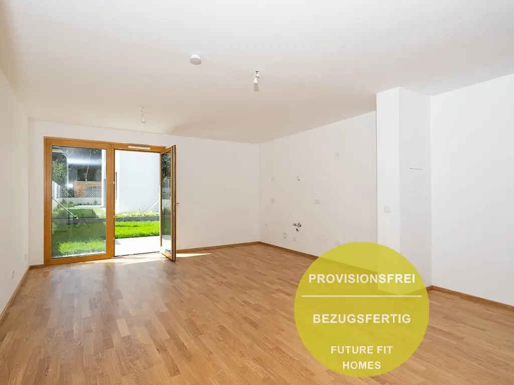 Neubau | Großzügige 1-Zimmer-Wohnung mit ruhigem Garten in Innenhoflage
