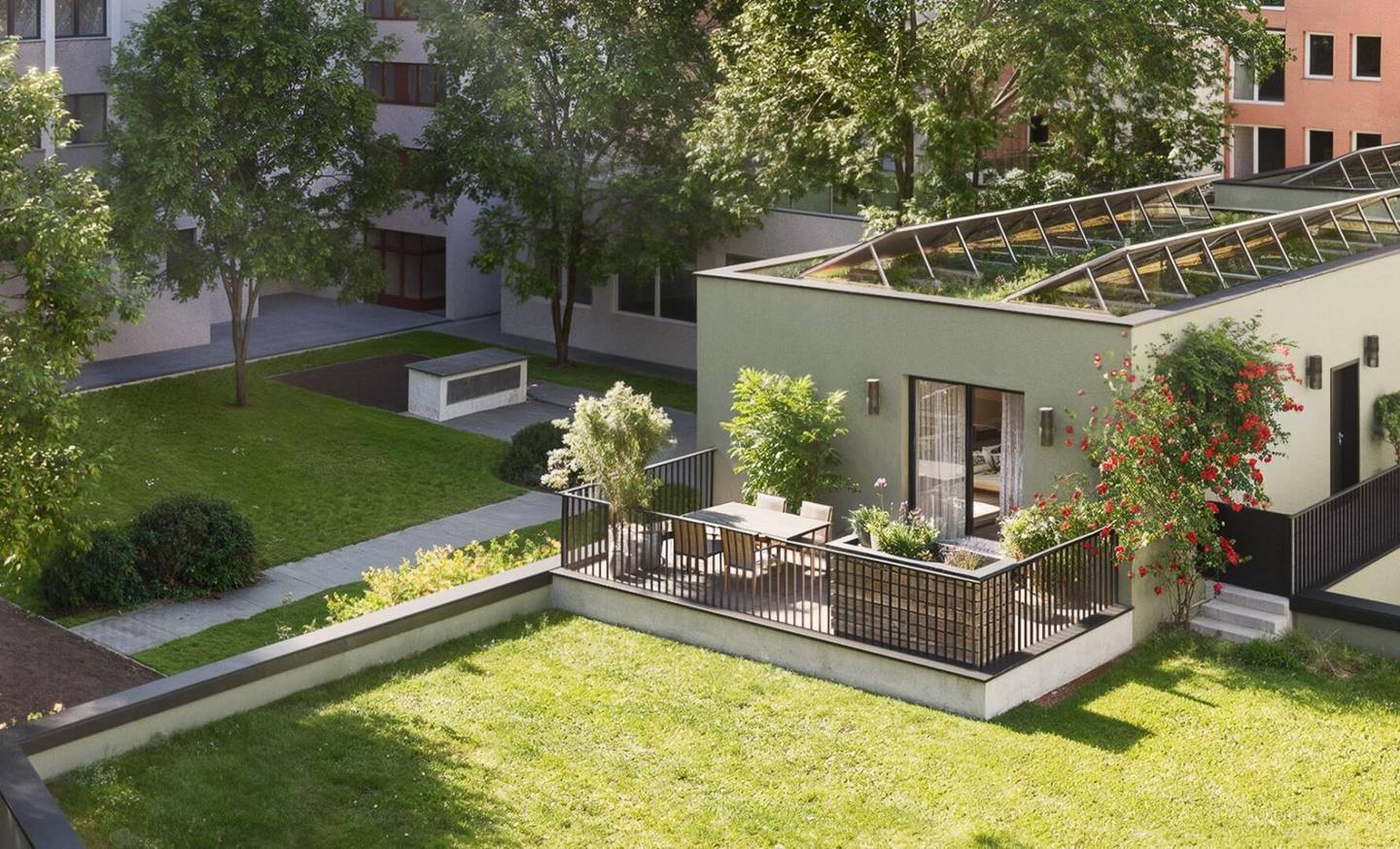 Cityloft! Freistehende Wohnung mit privater Terrasse im grünen Innenhof