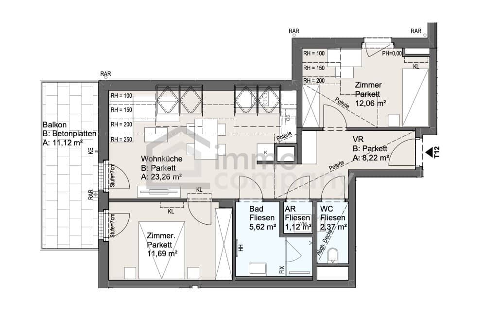SONNIGE 3-ZIMMER-WOHNUNG | 11 m² SÜD-/WEST-BALKON | GRÜNRUHELAGE | DONAUINSEL NAHE