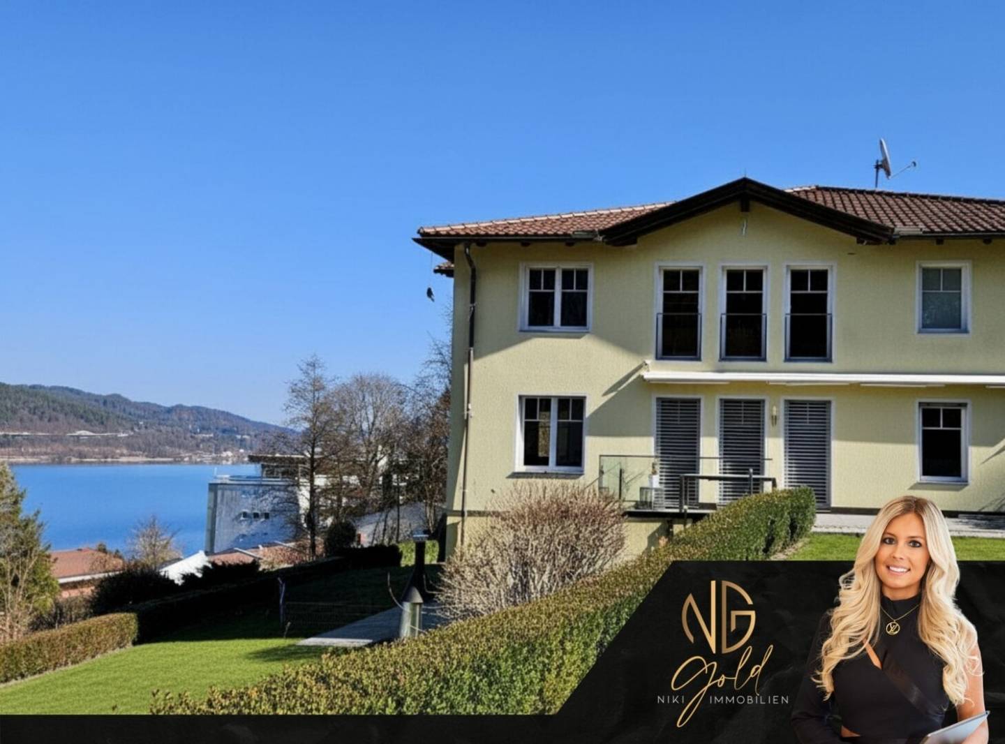Wörthersee-Lifestyle pur: Gartenwohnung mit Terrasse, Seeblick und eigenem Badesteg in Velden am Wörthersee