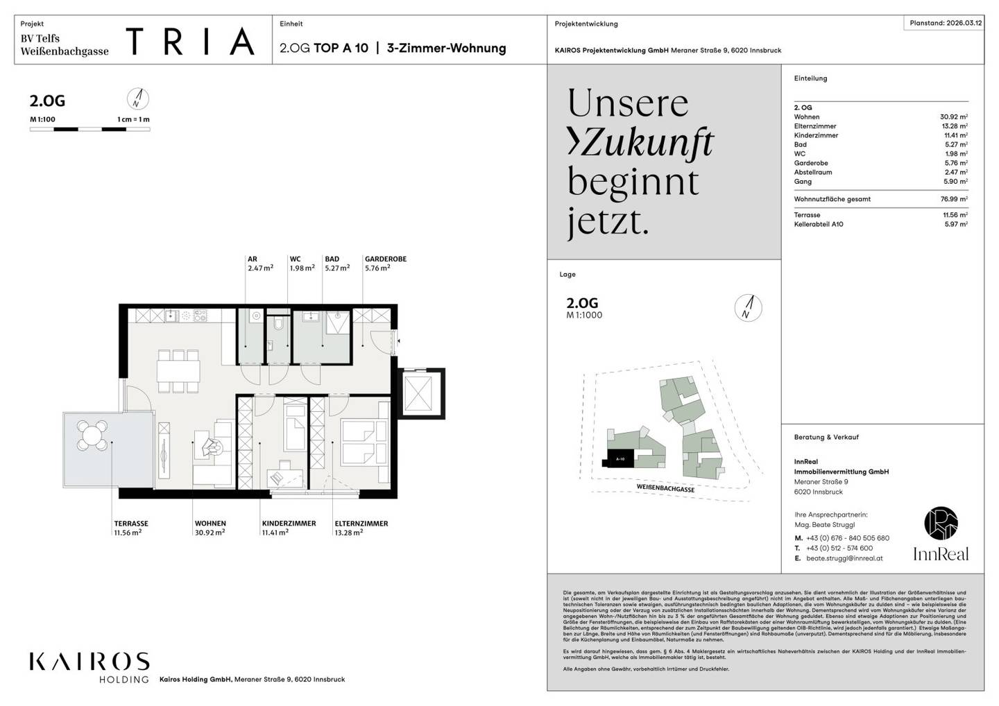 TRIA Telfs – Drei Häuser. Ein Statement. Null Ausreden. Haus A - Top 10