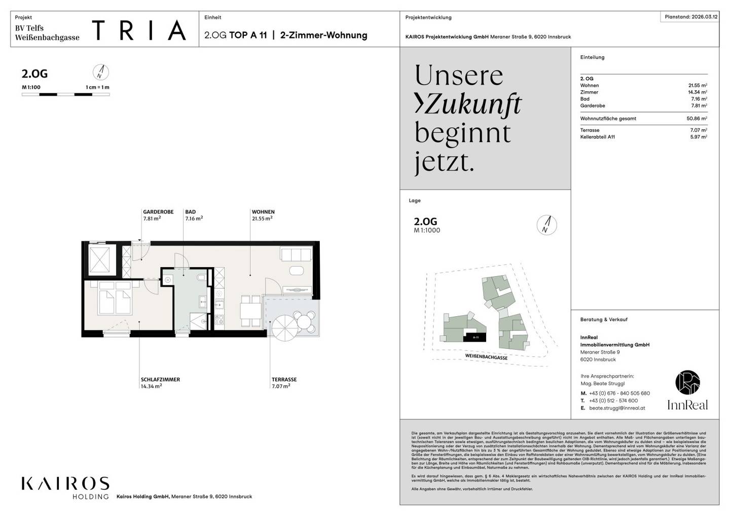 TRIA Telfs – Drei Häuser. Ein Statement. Null Ausreden. Haus A - Top 11
