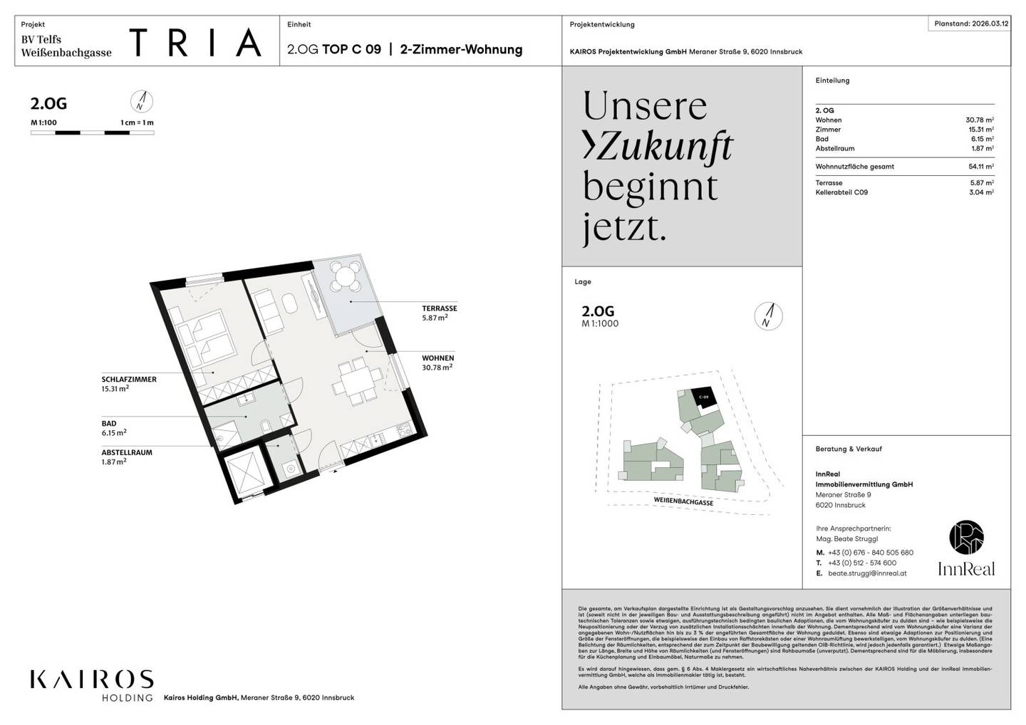 TRIA Telfs – Drei Häuser. Ein Statement. Null Ausreden. Haus C - Top 9
