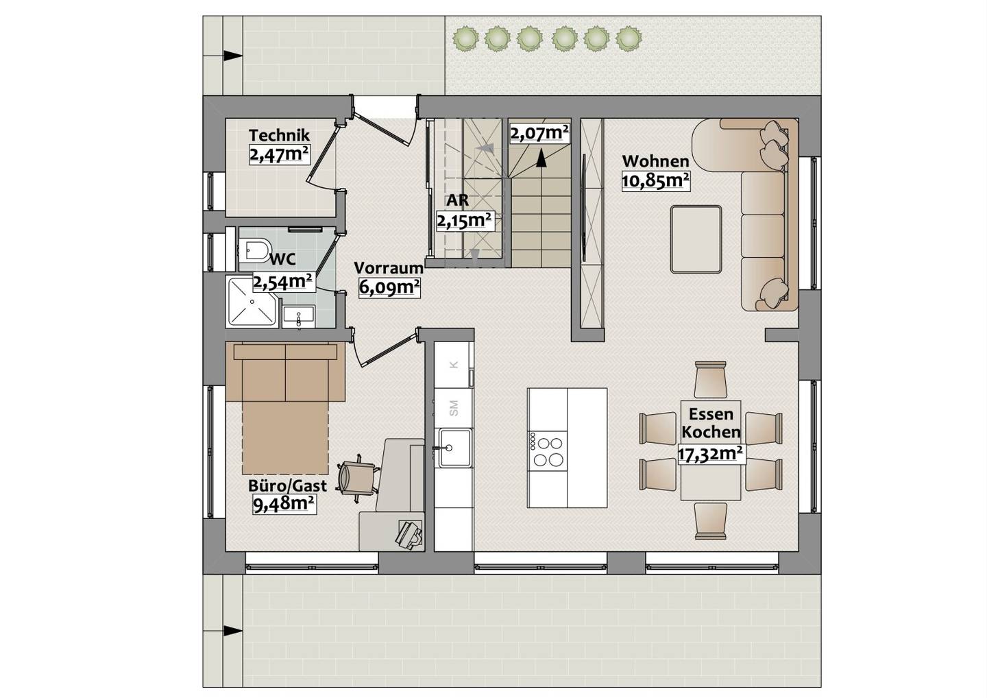 Traumhaus mit 105 m² Wohnfläche in ruhiger, sonniger Lage am Ortsrand von Großwarasdorf – bezugsfertig in 4 Monaten