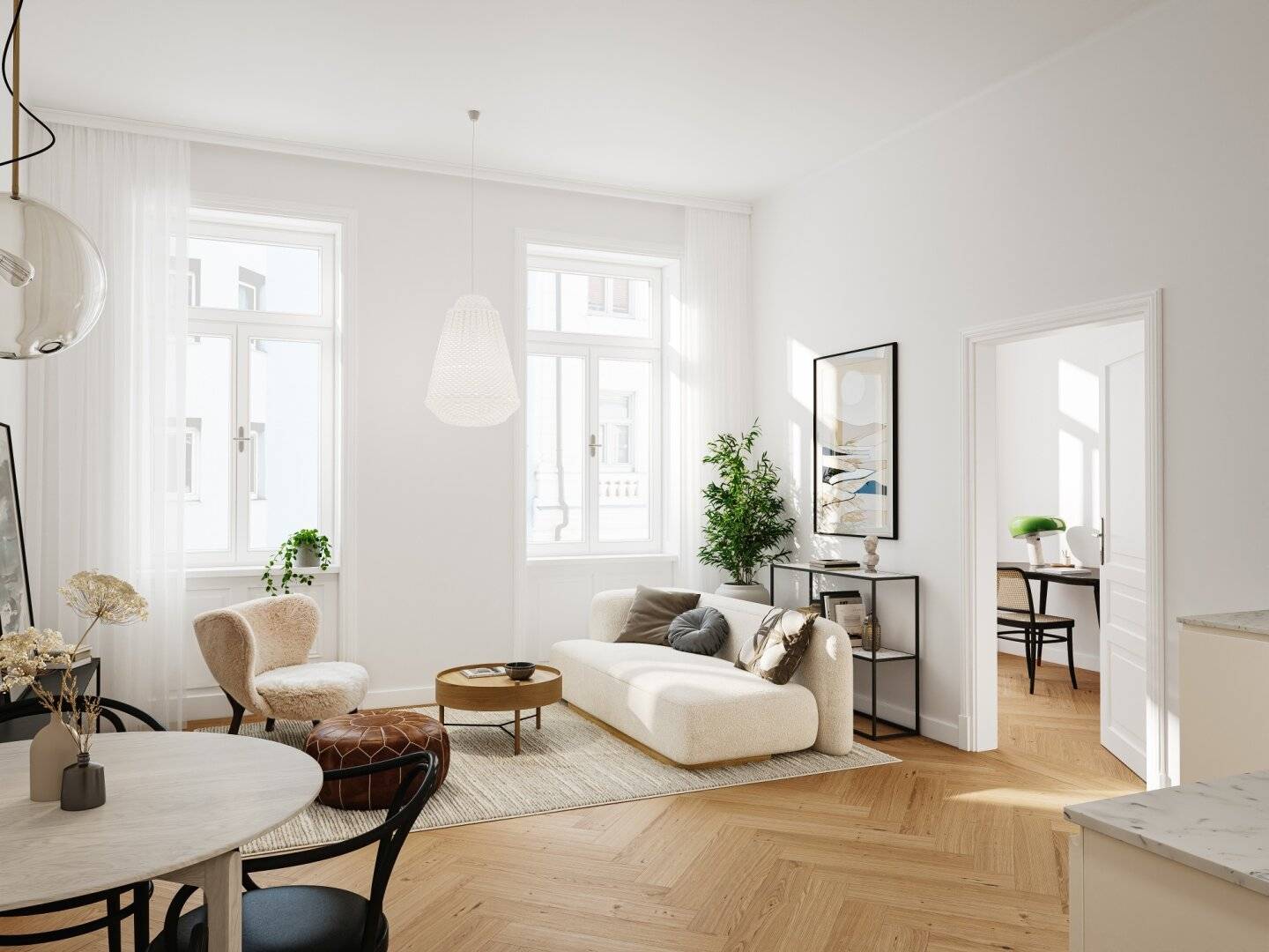 IM HERZEN DER ZEIT - besondere 4-Zimmer-Wohnung mit geschützter Terrasse - PROVISIONSFREI