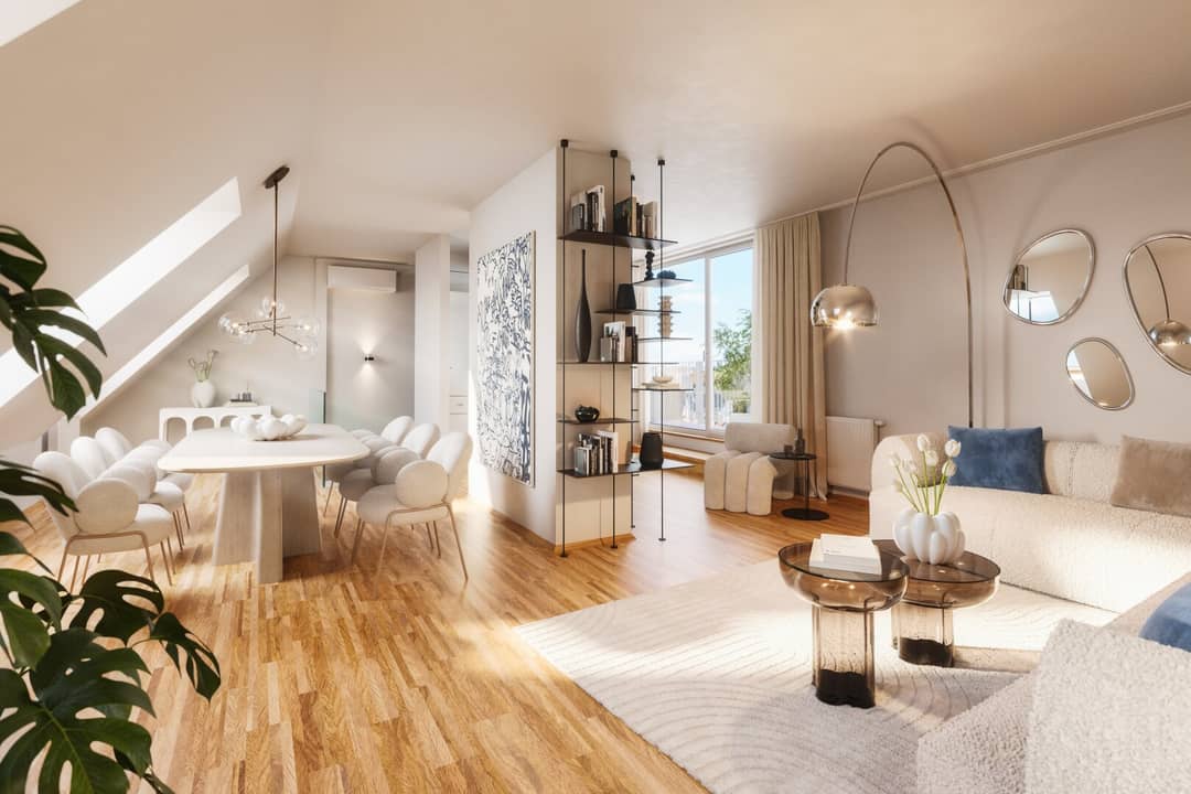 Dachgeschosswohnung Altbau klimatisiert Terrasse