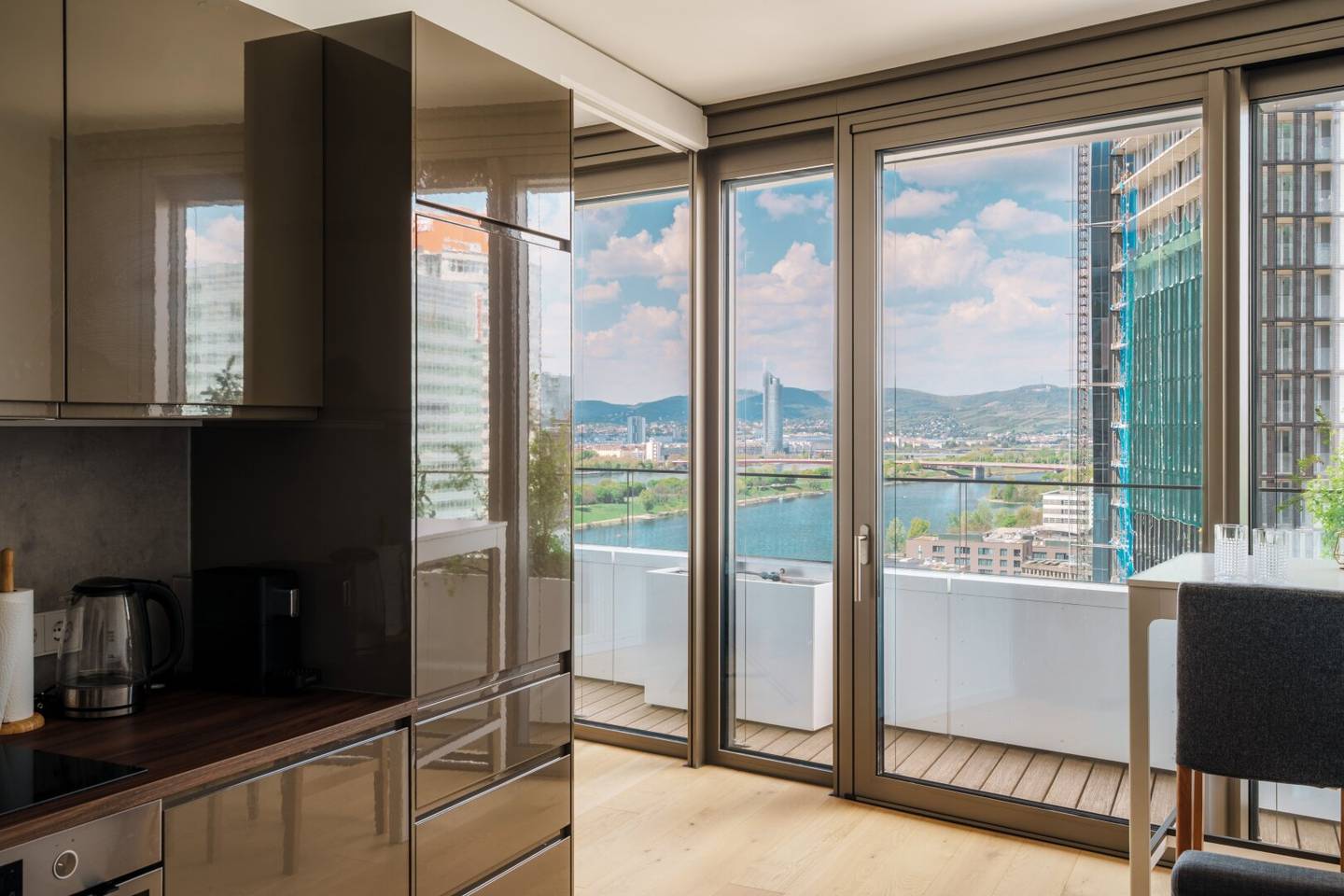 DANUBEFLATS I 15th Floor I 2-room apartment furnished I View Kahlenberg I Pool and SPA