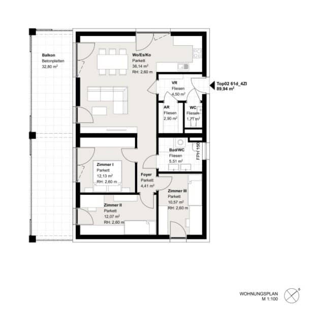 Exklusive 4 Zimmer Wohnung mit großer Balkonfläche - in zentraler Lage.