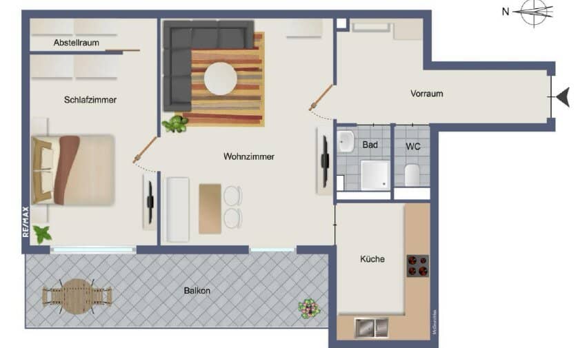 Attraktive Wohnung im 8. Stock mit großzügigem Westbalkon in Graz-Wetzelsdorf