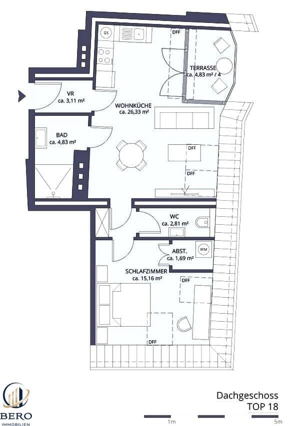 Provisionsfreie Dachgeschoßwohnung am Gruschaplatz!