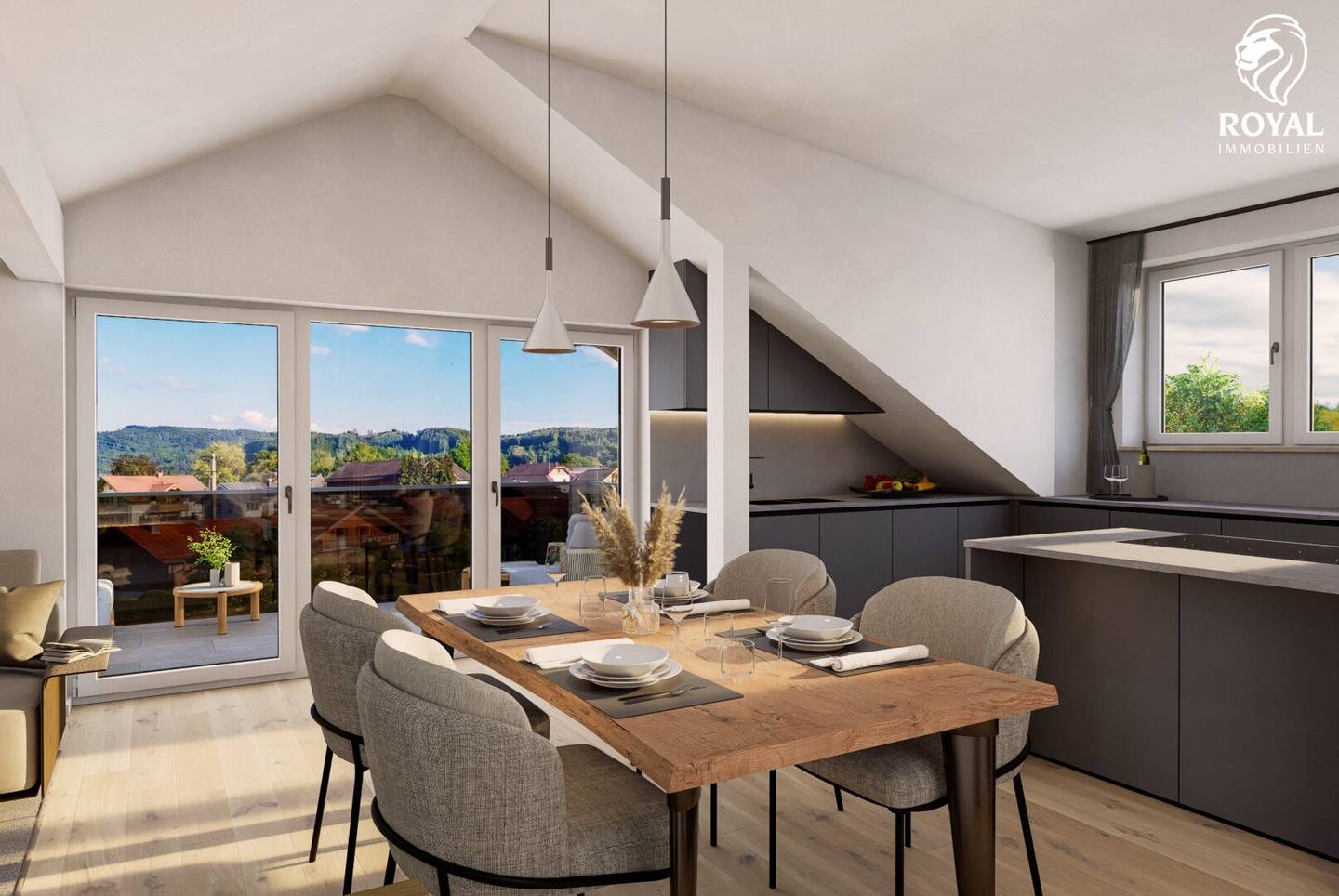 Wohnen wo andere Urlaub machen 3-Zimmer DG-Wohnung mit Balkon in Mattsee mit Seeblick