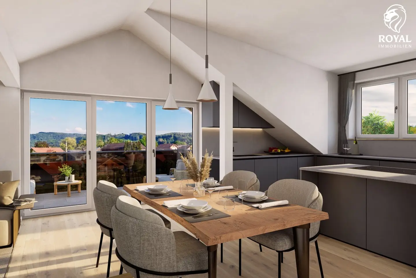 Wohnen wo andere Urlaub machen 3-Zimmer DG-Wohnung mit Balkon in Mattsee mit Seeblick