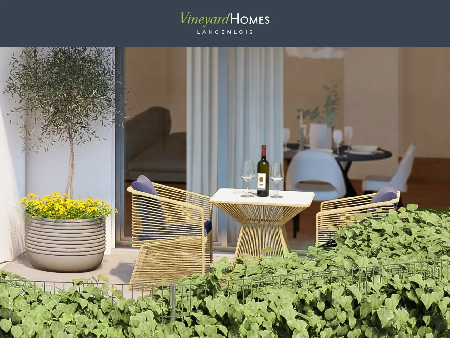 Langenlois, 2-Zimmer-Eigentumswohnung: 57 m² Wfl. zzgl. Terrasse und Garten
