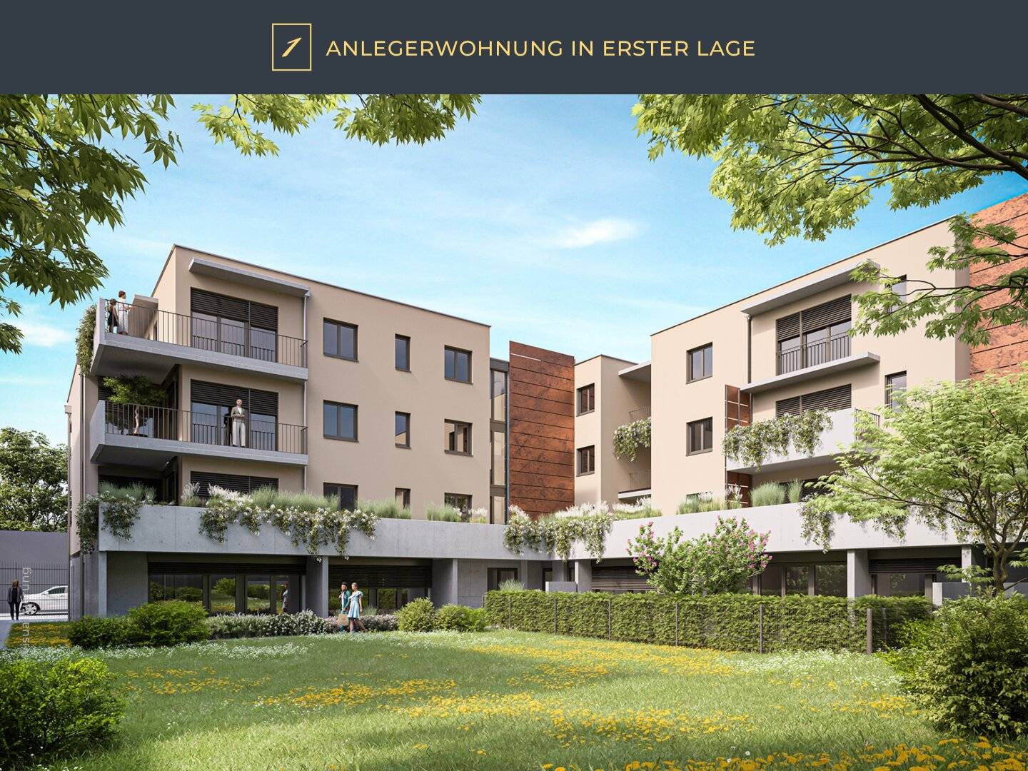 Anlegerwohnung: Krems, Altstadt, Neubau: 3 Zimmer, 72 m² Wfl., Terrasse, Grünfläche