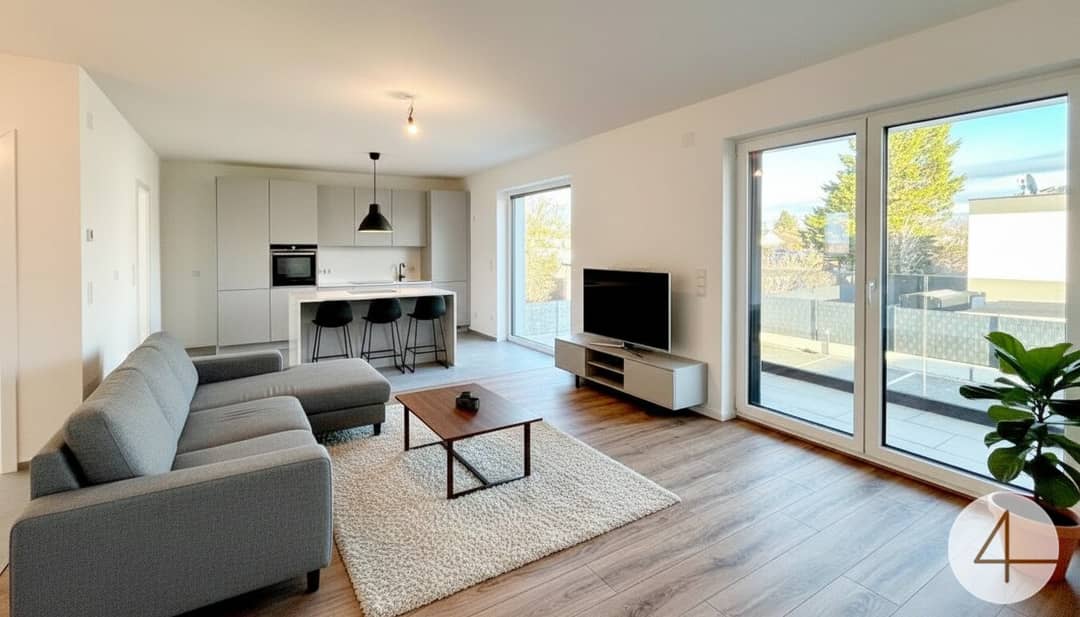 Dachgeschosswohnung Neubau mit Balkon und Stellplatz inklusive