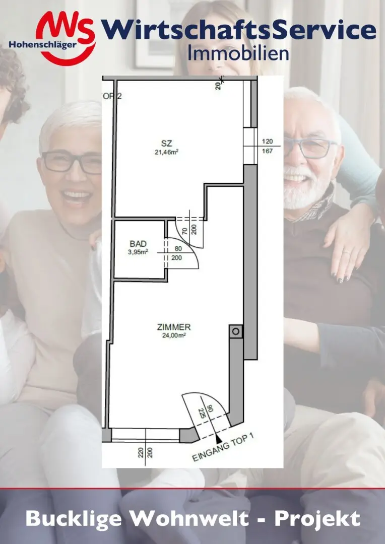 Ideal als Single-/ Zweitwohnsitz- Wohnung mit 43 m² (Top 1) in Wiesmath