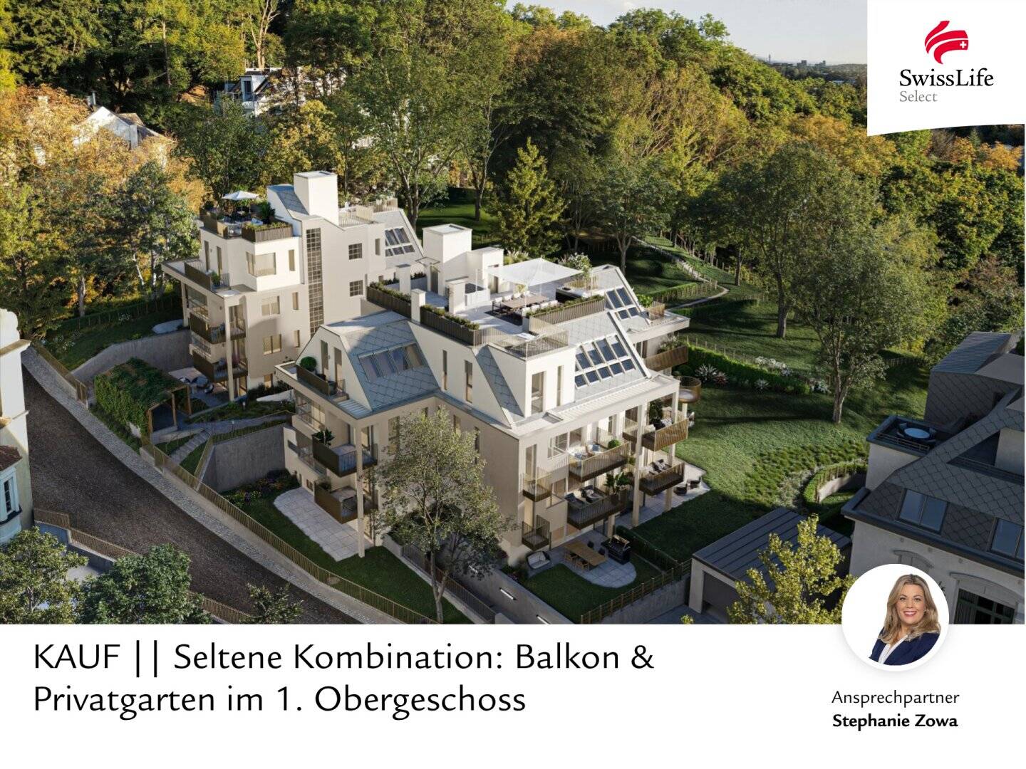 Seltene Kombination: Balkon & Privatgarten im 1. Obergeschoss