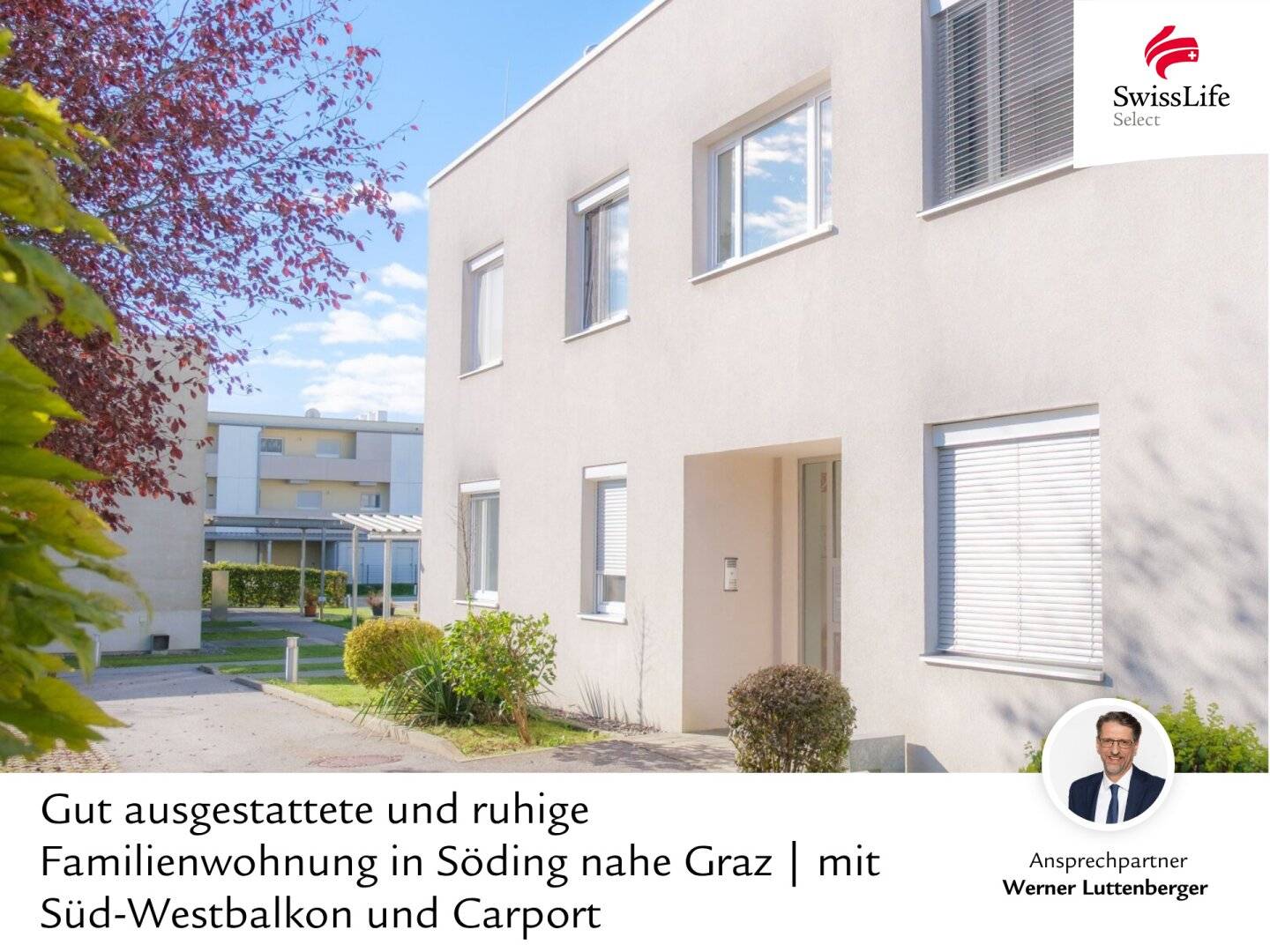 Freundliche und helle Familienwohnung nahe Graz | gut aufgeteilt mit Süd-Westbalkon und eigenem Carport