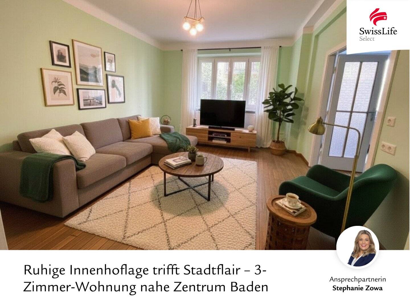 Ruhige Innenhoflage trifft Stadtflair – 3-Zimmer-Wohnung nahe Zentrum Baden